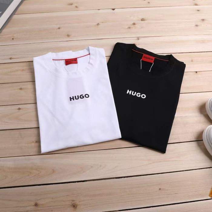 Футболка HUGO чоловіча | Premium | Чорна / Біла | M-XXL