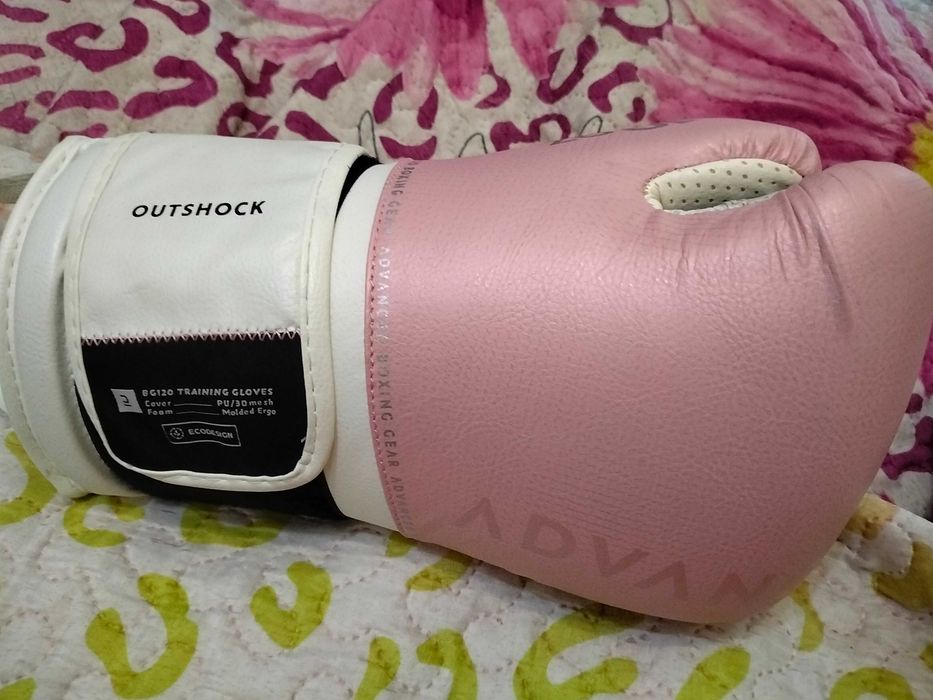 Luvas de boxe cor rosa