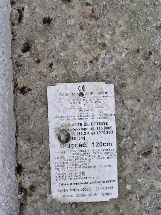 Nadproże betonowe 120cm