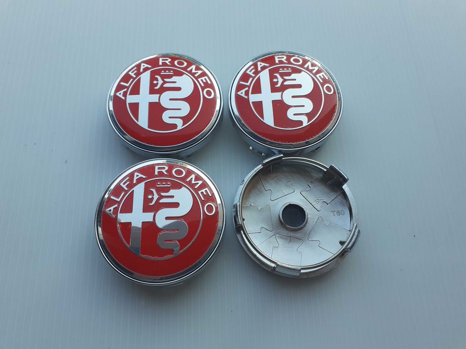 Centros/tampas de jante completos Alfa Romeo com 50, 56, 60 e 65 mm