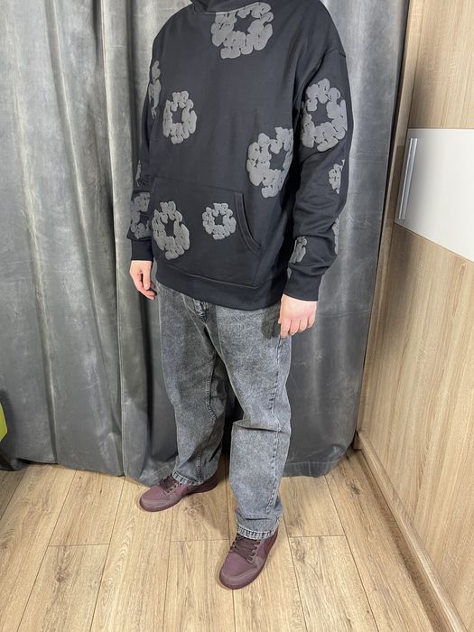 Denim Tears Cotton Wreath Hoodie Black Monochrome (Bluza)