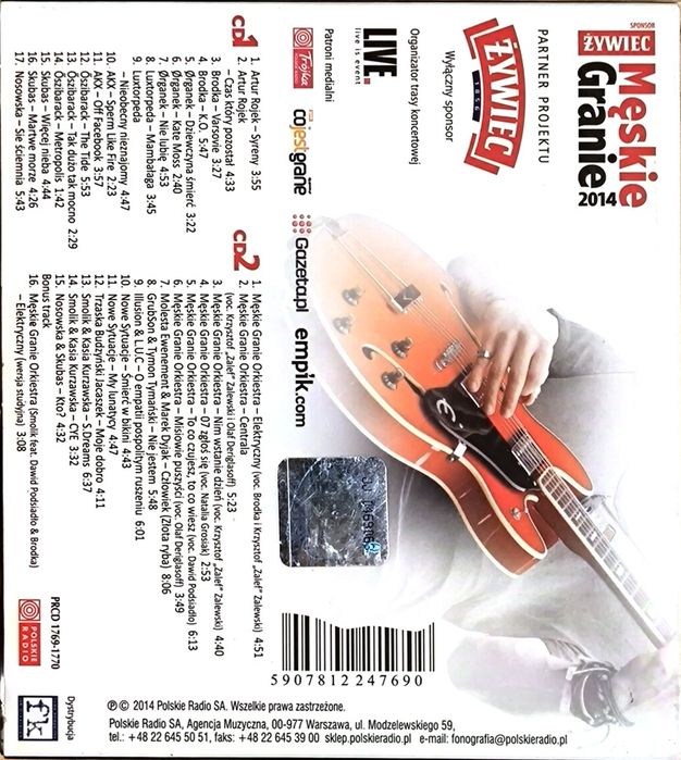 Męskie granie 2014 2cd Autografy Nosowska Podsiadło Smolik Skubas