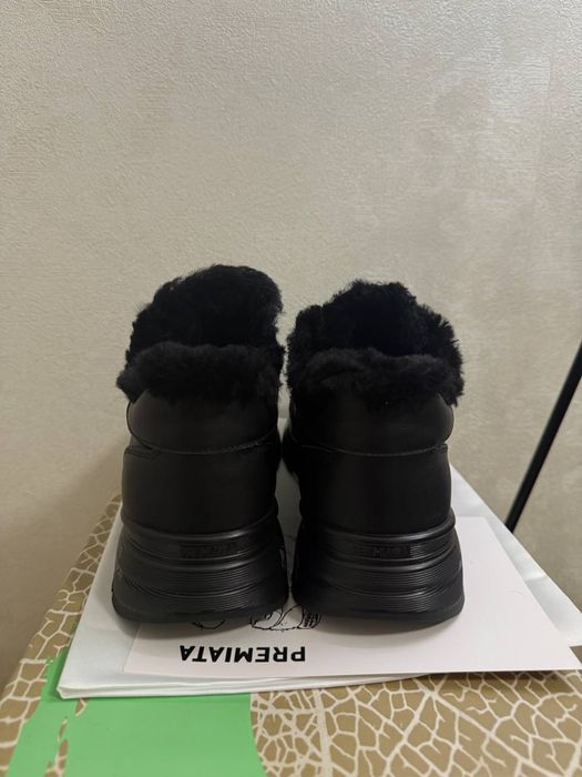 Зимові Шкіряні кросівки Premiata хутро зимние кросовки