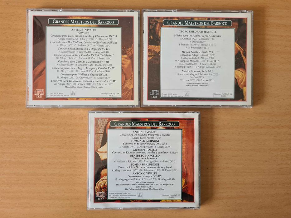 3 CDs audio dos "Grandes Maestros del Barroco"