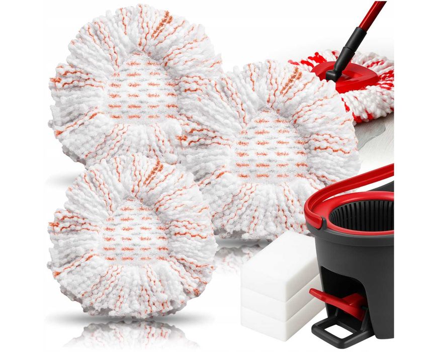 3x Wkład do Mopa Obrotowego Vileda Turbo Zapas Mocnie + Gratis Gąbki