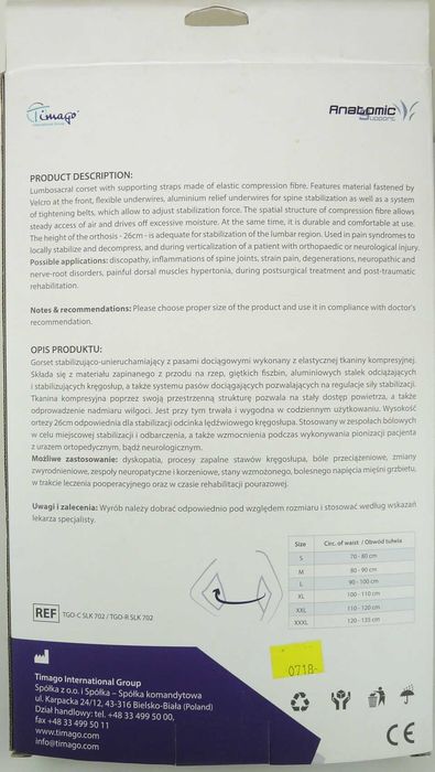 Gorset stabilizująco-unieruchamiający - roz.XL