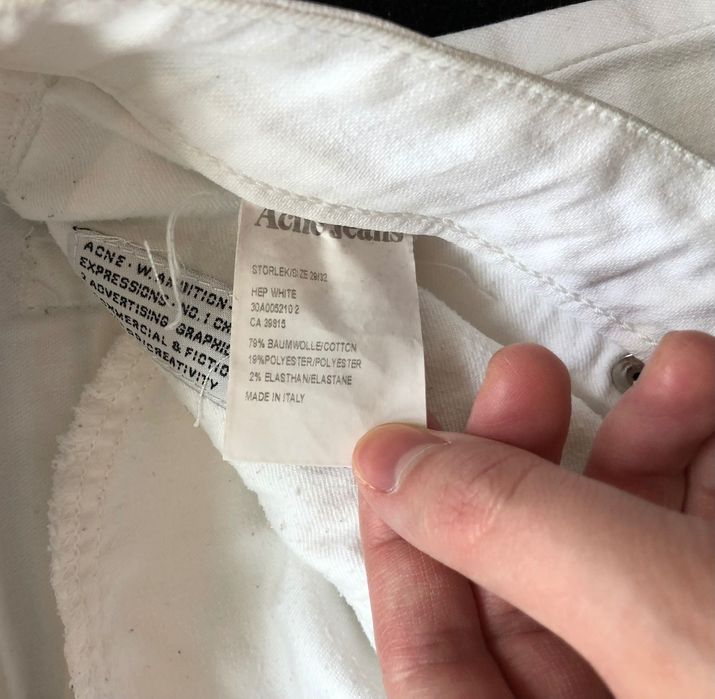 Spodnie Acne Jeans white unisex