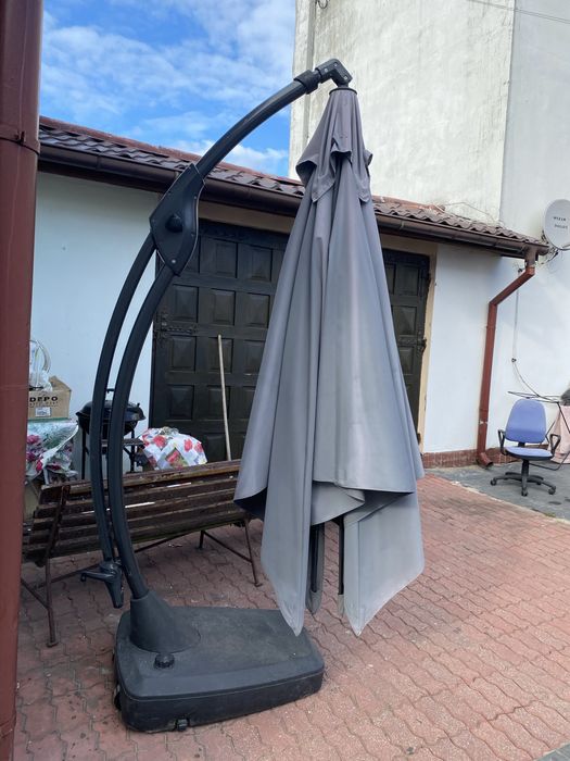 Parasol ogrodowy Szary Duży 3x4m