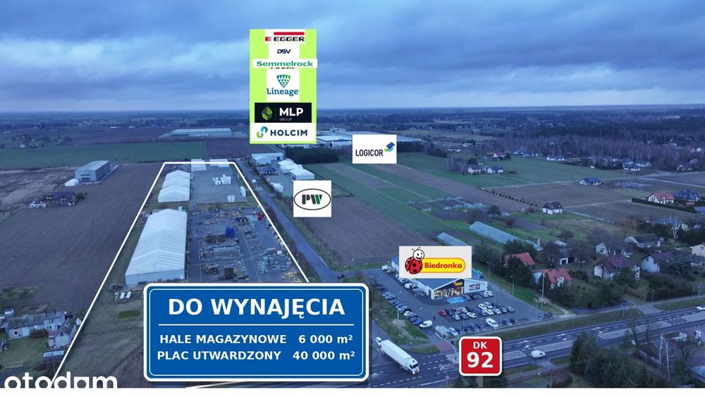 Utwardzony plac 10 000 m² | DK92 | Możliwość podziału