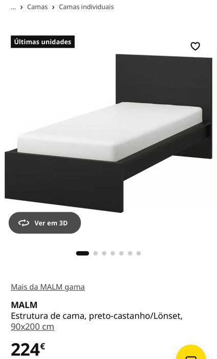 Cama Ikea MALM Solteiro