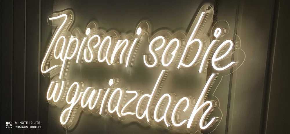 Neon ledon napis - Zapisani sobie w gwiazdach na ślub dekoracja ślubna