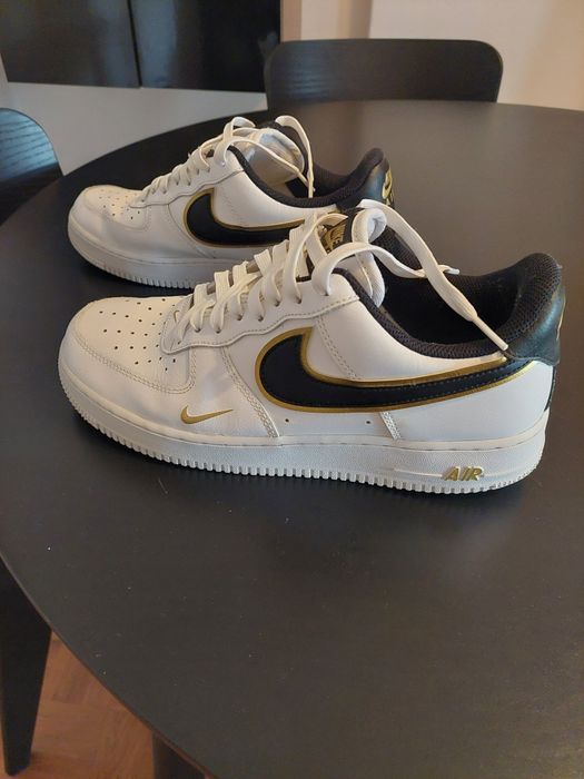 Air force 1 white/back/gold n°42