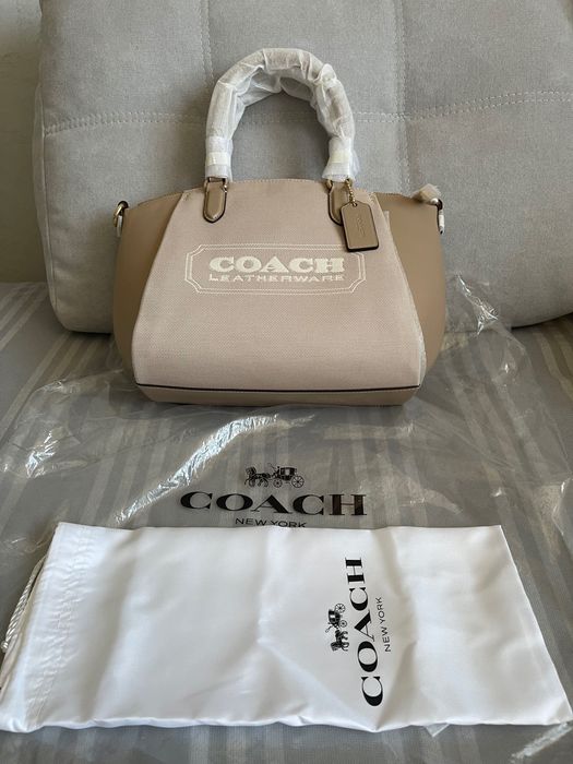 COACH Elise satchel. Шикарная сумка из телячьей кожи с джакартом