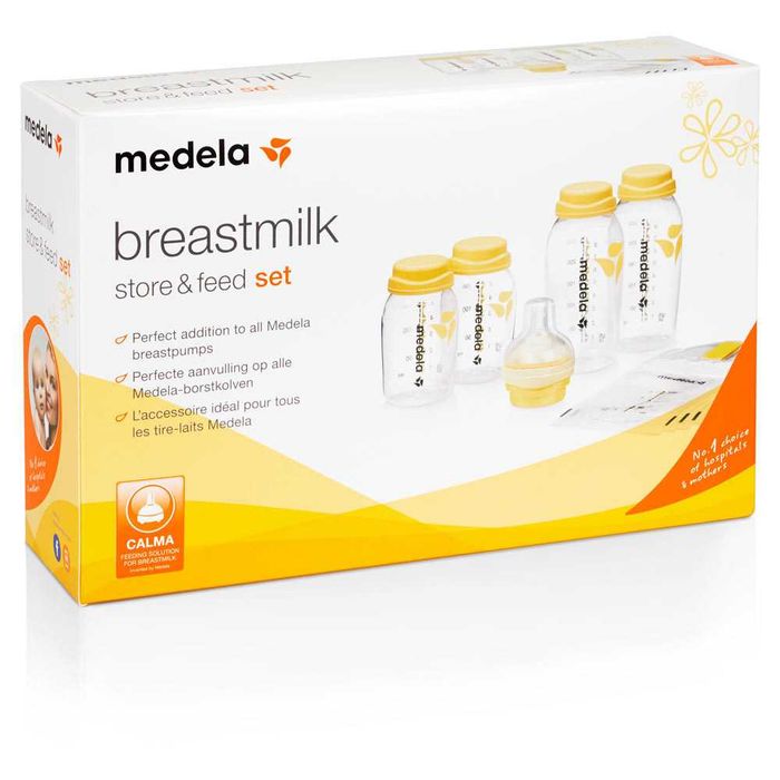 Bomba tira leite eléctrica Medela + kit de frascos e sacos