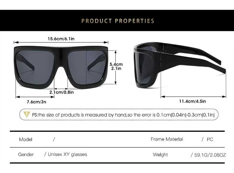 Okulary przeciwsłoneczne Y2K oversize duże UV400