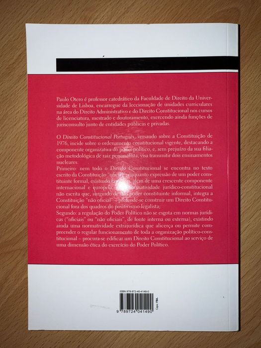 Livro novo Direito constitucional português