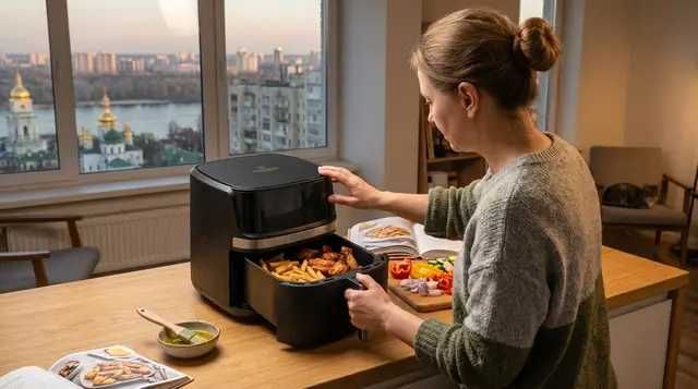 Аэрогриль 2 тена мультипечь аэрофритюрница объем чаши 10л 3200Вт Crownberg CB‑5557, аерогриль, аерофритюрниця, мультипічь есть опт