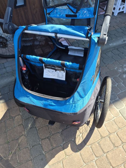 Halfords Advanced przyczepka rowerowa z  funkcją wózka dla dziecka