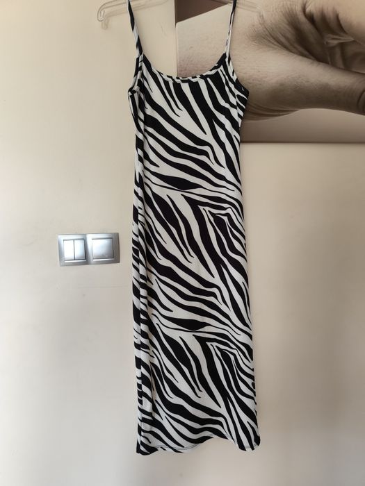 Sukienka prążek elastyczna zebra S/M