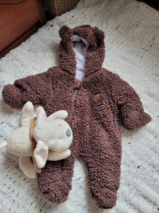 Шоколадний зимовий комбез/комбінезон Teddy для новонароджених 0-5