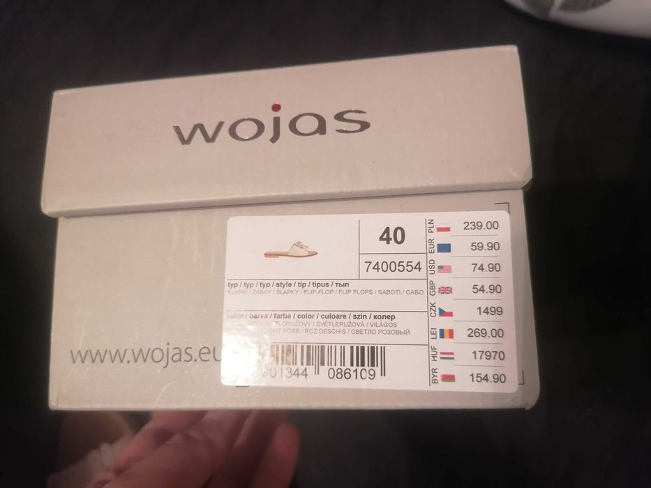 Klapki skórzane Wojas 40