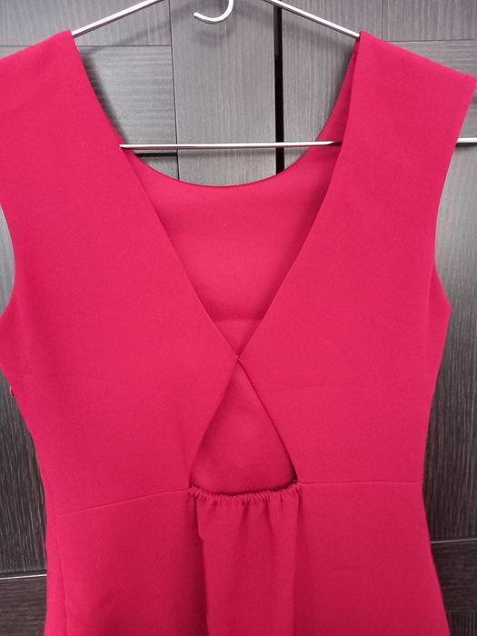 Vestido vermelho bordeaux, Zara, Tam XS