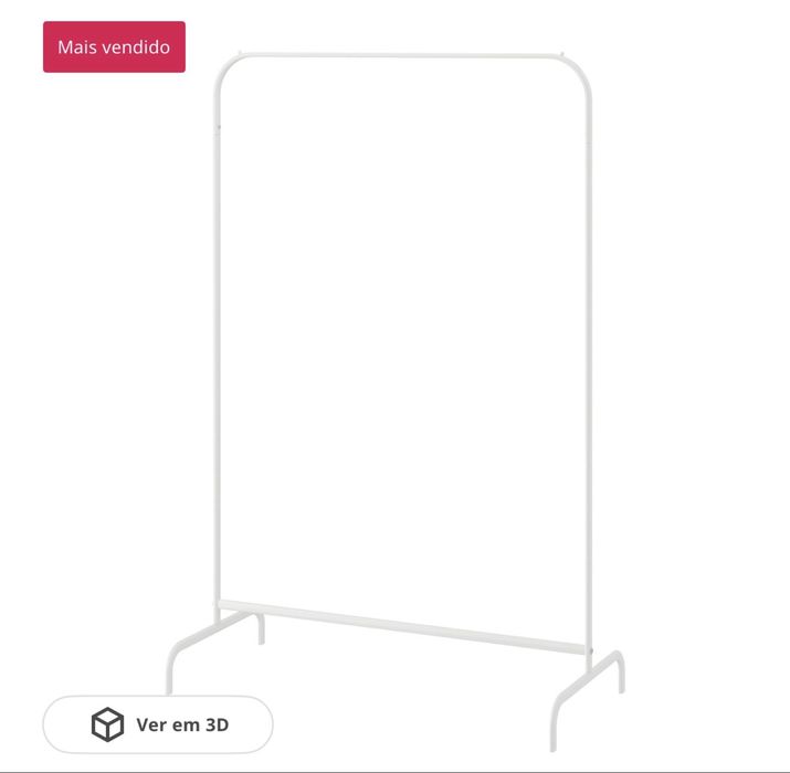 Suporte para cabides, charriot branco (ikea)