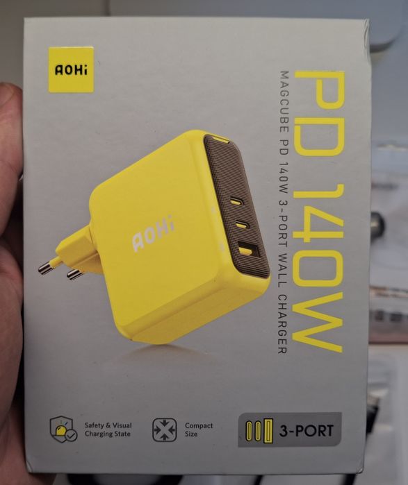 Зарядка Aohi 140W Gan  для MacBook +  Кабелі 240w (2м), 100w (1м), 100w (0,25м)