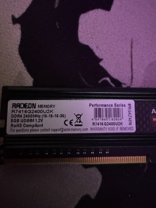 Оперативна пам'ять Radeon R7 DDR4 2400MHz 16gb(8x2)