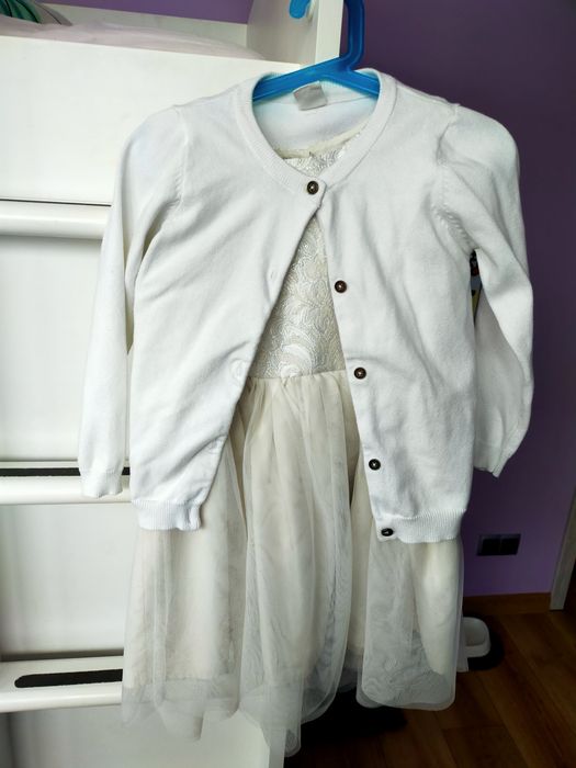 Elegancka sukienka 116 gratis sweterek