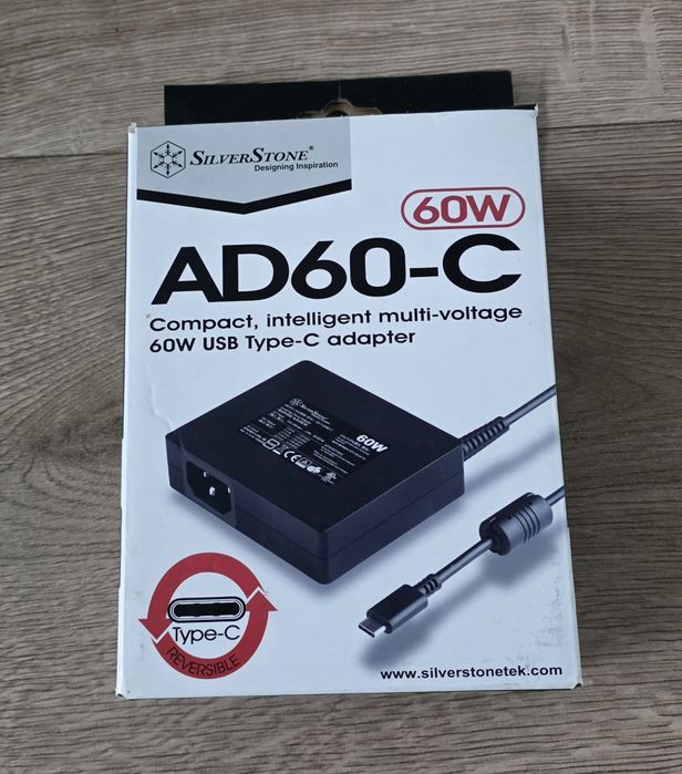 Zasilacz SilverStone AD60-C USB-C 60W – Kompaktowy i Inteligentny