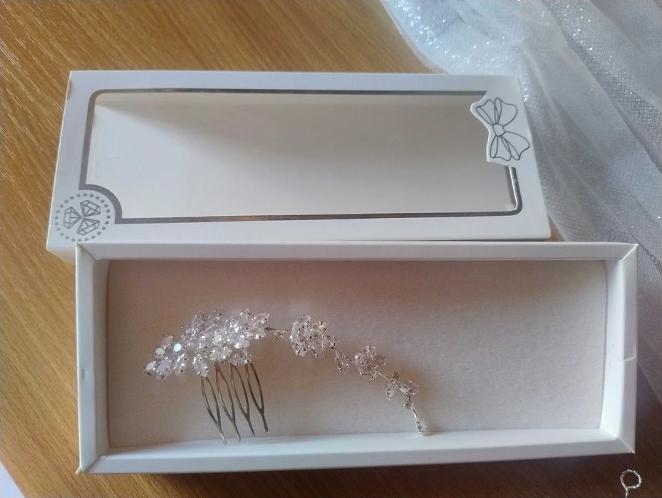 Welon + dodatki do włosów ślubne