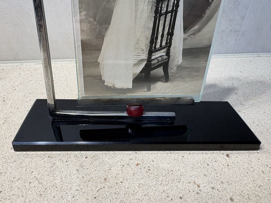 Linda antiga moldura giratória Arte Deco para 2 fotografias