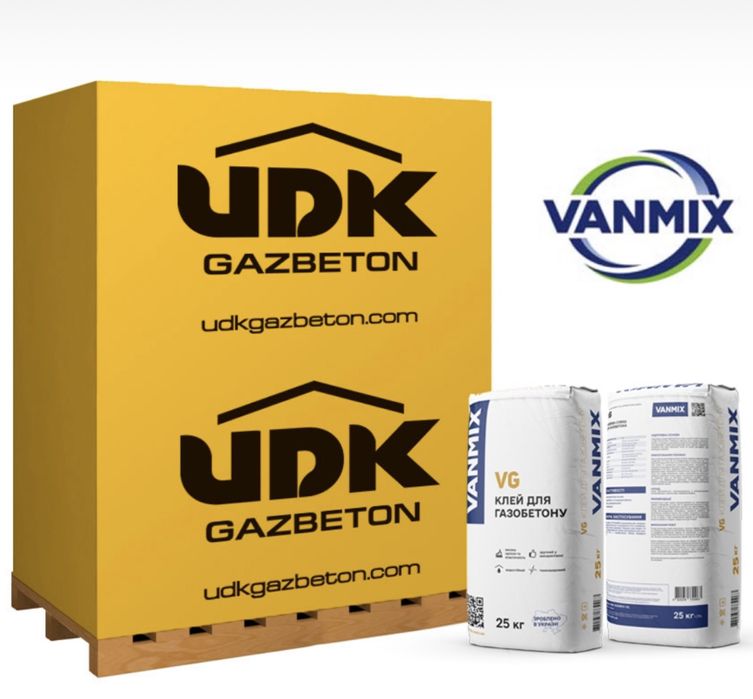 Газобетон UDK Акція клей в подарунок