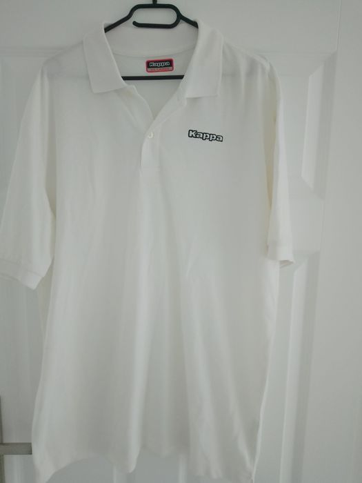 Kappa koszulka polo biała XXL duży rozmiar casual