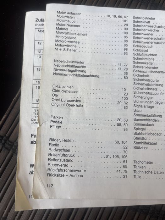 Instrukcja obsługi opel kadett 1983r