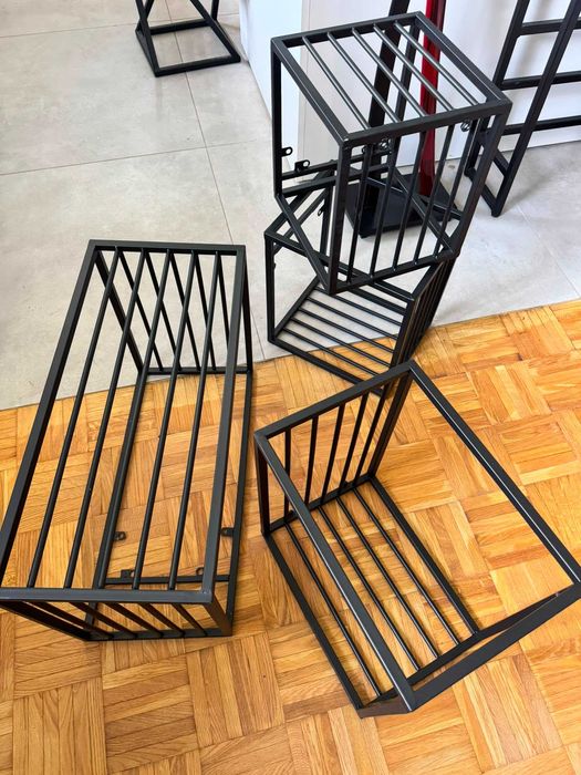 Regał modułowy metalowy czarny – nowy – na książki / loft