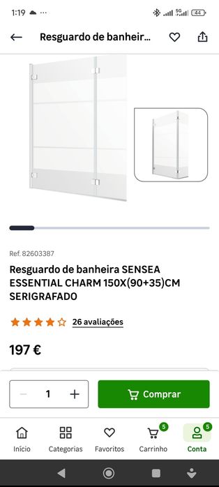 Resguardo Banheira em Vidro Serigrafado