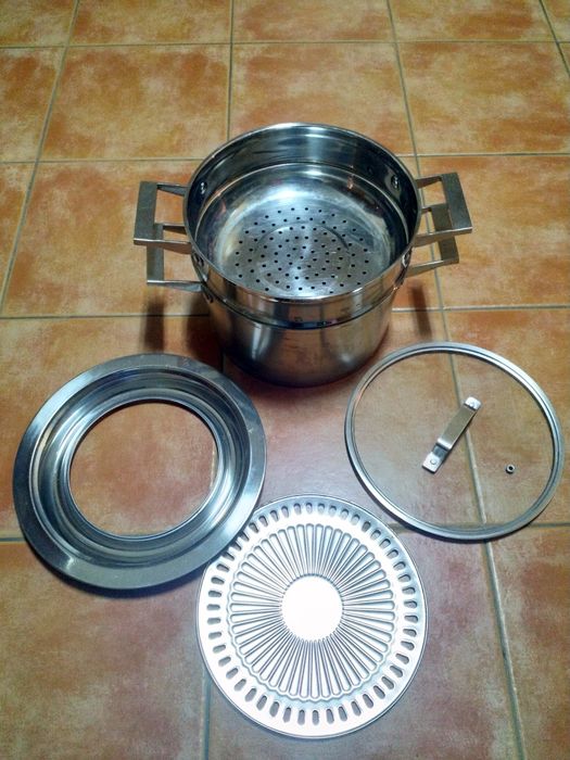 Panela Cozer a Vapor Inox - 2 patamares (Como Novo)