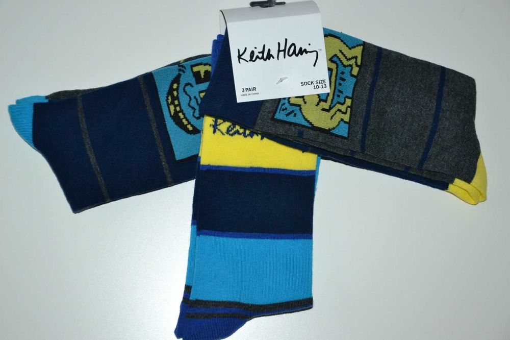 KEITH HARING 3 Pary Skarpety męskie Roz 40-46 Skarpetki 100% Oryginał