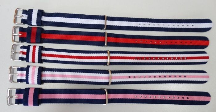 Pasek nato nylon 20mm Daniel Wellington srebrna klamra WD
