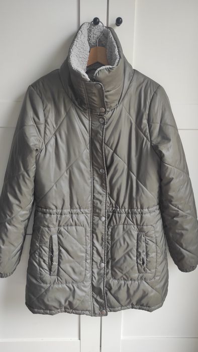 Kurtka zimowa damska, płaszcz 38 khaki