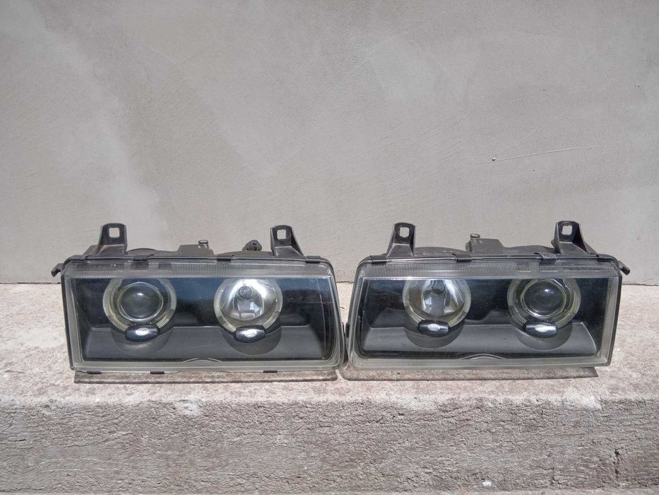 Lampy reflektory soczewki + ringi Hella Celis Black BMW E36 RARYTAS