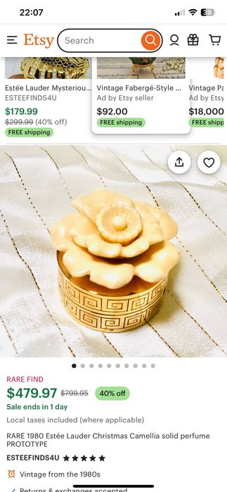 Caixa Perfume Sólido Ester Lauder Anos 80 (1981) Colecionáveis