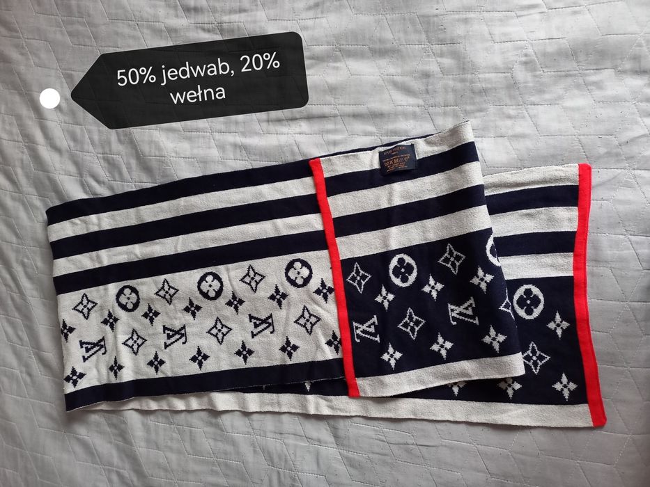 Szalik monogram LV jedwab wełna