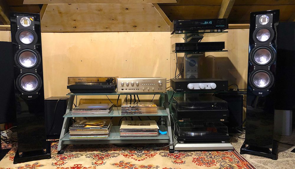 Kolumny podłogowe Elac FS 249 Jet III Top stan black piano połysk