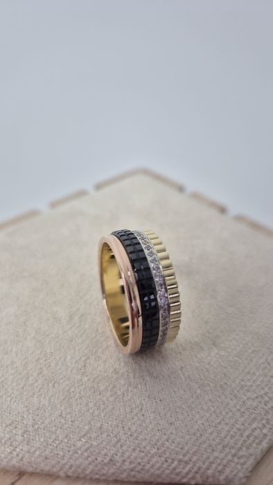 Nowy złoty pierścionek typu Boucheron Quatre 3 kolory złota ruchomy