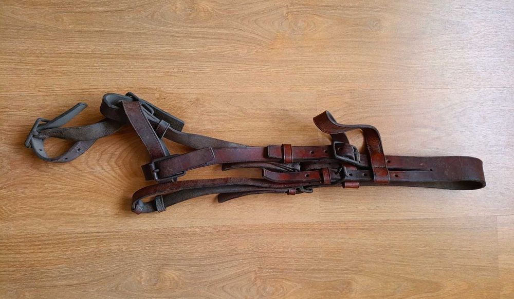 Cabeção couro genuíno século XX decoração equitação