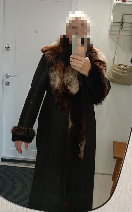 Шикарное женское натуральное пальто - дубленка, итальянский бренд Nur