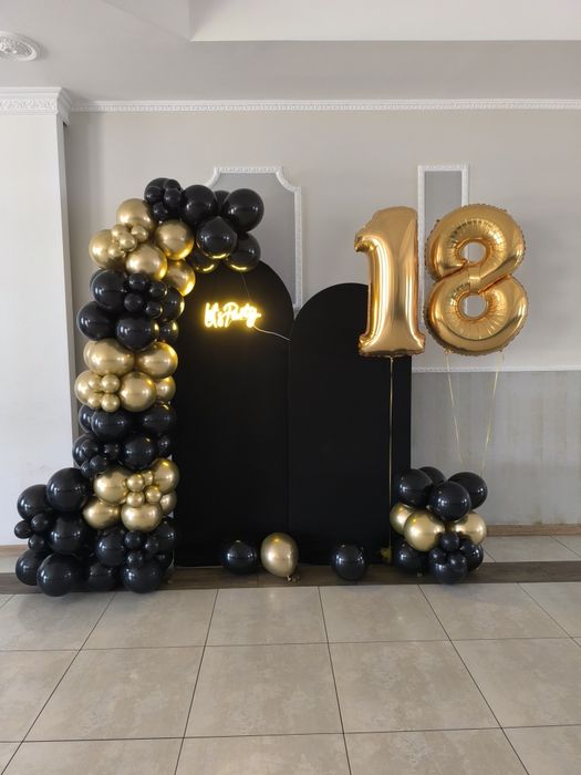 Balony z helem, ścianka balonowa do zdjęć